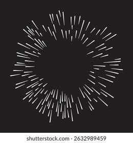 Abstract Burst Design White Rays, Black Background, Radial Lines, Starburst, Light Rays, Graphic, Vector