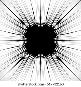 Abstract burst element in clipping mask. Radial, radiating lines. Geometric rays, beams circular abstract pattern. Explosion, starburst, sunburst effect.