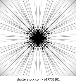 Abstract burst element in clipping mask. Radial, radiating lines. Geometric rays, beams circular abstract pattern. Explosion, starburst, sunburst effect.