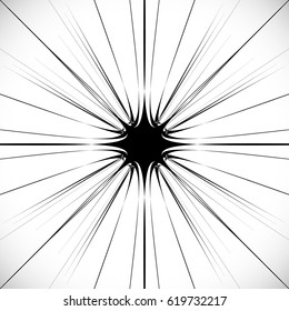 Abstract burst element in clipping mask. Radial, radiating lines. Geometric rays, beams circular abstract pattern. Explosion, starburst, sunburst effect.