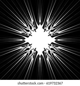 Abstract burst element in clipping mask. Radial, radiating lines. Geometric rays, beams circular abstract pattern. Explosion, starburst, sunburst effect.