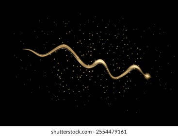 Abstract burst elements. Explosion lightning. Gleam highlight. Glowing texture. Luxury shimmer bokeh. Sparkling wave. Golden circle. Lights effect. Magic glitter particles. Shapes. Stardust. Shine