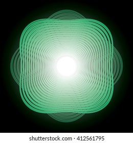 Abstract burst with green symbol vector illustration.