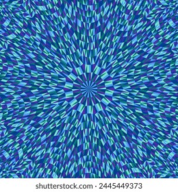 Abstract burst pattern mosaic background - circular hypnotic psychedelic colorful vector graphic
