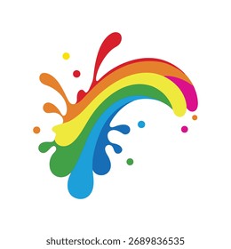 Explosión abstracta de salpicaduras de pintura del arco iris