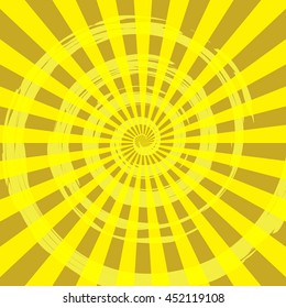 Abstract Burst Ray Background Yellow Vector Illustration