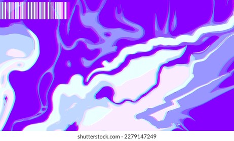 Abstract Bursting Fluid Cloud on Bright Purple background with Color Leak