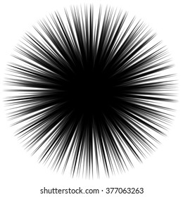 Abstract bursting, spiky shape. Monochrome vector design element.