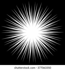 Abstract bursting, spiky shape. Monochrome vector design element.