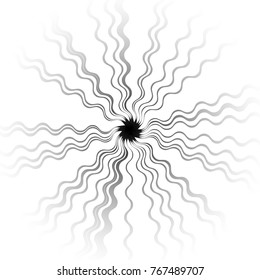 Abstract bursting, spiky shape. Shining star, vector illustration.
