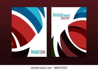 Abstract business annual report brochure cover, wave pattern. Vector illustration