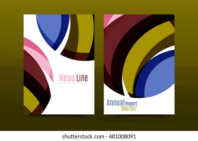 Abstract business annual report brochure cover, wave pattern. Vector illustration