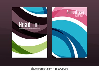 Abstract business annual report brochure cover, wave pattern. Vector illustration