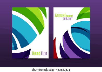 Abstract business annual report brochure cover, wave pattern. Vector illustration