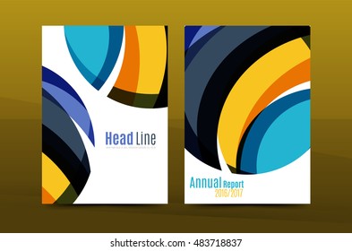 Abstract business annual report brochure cover, wave pattern. Vector illustration