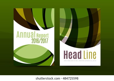 Abstract business annual report brochure cover, wave pattern. Vector illustration