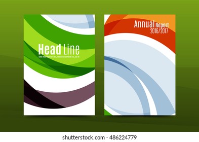 Abstract business annual report brochure cover, wave pattern. Vector illustration