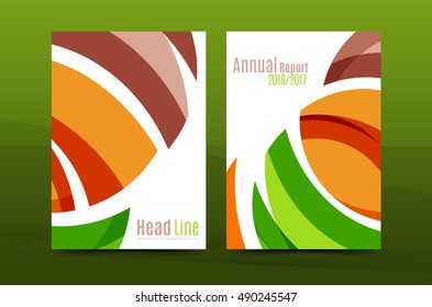Abstract business annual report brochure cover, wave pattern. Vector illustration