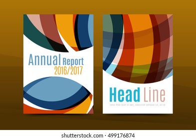 Abstract business annual report brochure cover, wave pattern. Vector illustration
