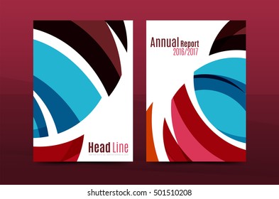 Abstract business annual report brochure cover, wave pattern. Vector illustration