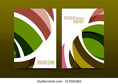Abstract business annual report brochure cover, wave pattern. Vector illustration