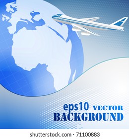 Abstrakter Geschäftshintergrund mit Flugzeug. Vektor eps10 Illustration