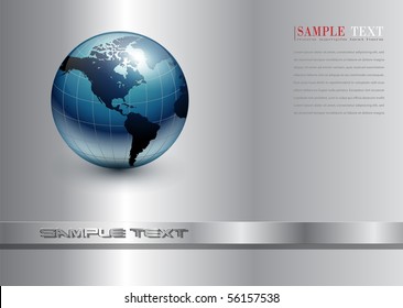 Abstract business background with blue earth world