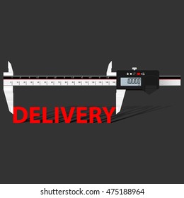 Abstract business background with digital slide gauge and title Delivery.