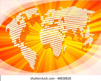 Abstract business background with dotted map. Vector