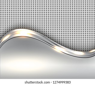 Abstract business background, elegant silver with dot pattern, vector illustration.