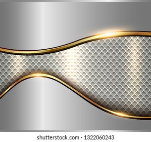 Abstract business background, elegant silver metal vector illustration.