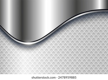 Abstract business background, elegant silver gray metal, vector illustration.