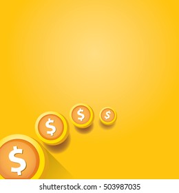 abstract business background with falling golden coins. flying coins vector background