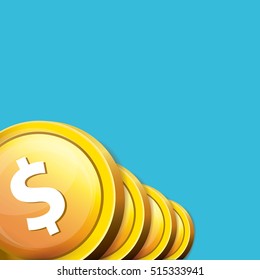 abstract business background with falling golden coins. flying coins vector background
