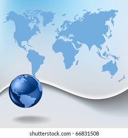 Abstract business background with globe and earth map
