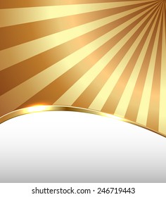 Abstract business background, golden lines, vector illustration.