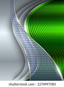 Abstract business background green and silver, vector illustration.