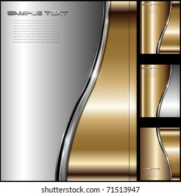 Abstract business background luxury gold metallic, vector.