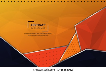 Abstract business background orange and blue color modern design , with triangular polygonal. Background for template design - Eps 10