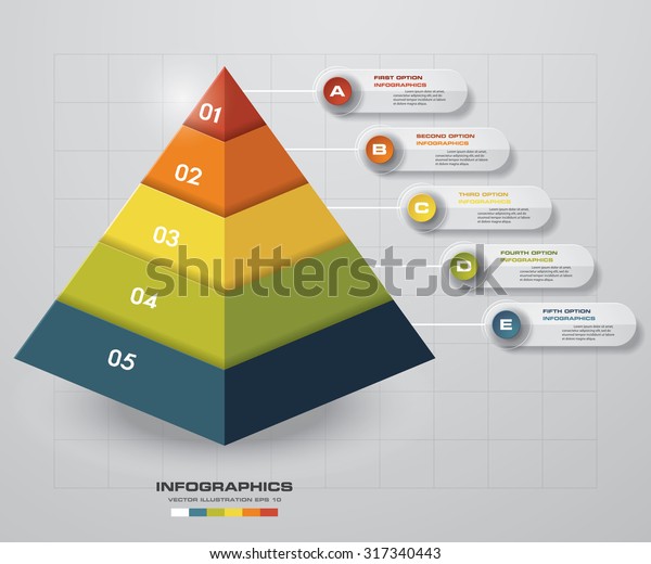 抽象的なビジネス背景 ピラミッドグラフと5段階の順序レイアウト のベクター画像素材 ロイヤリティフリー