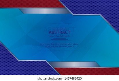 Abstract business background red and blue color modern design , with triangular polygonal. Background for template design - Eps 10