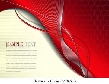 Abstract business background  red metallic, vector.