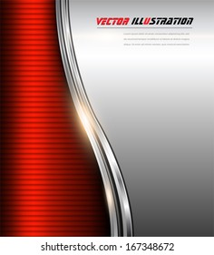Abstrakter geschäftlicher Hintergrund, rot und silber, Vektorgrafik.
