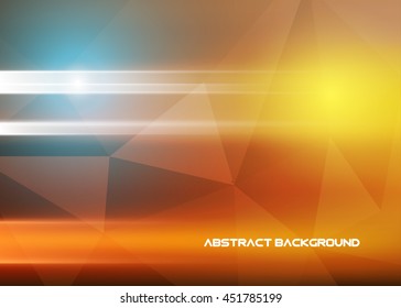 Abstract business background with triangles and lights - vector 