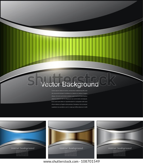 Abstract Business Backgrounds Glossy Black Colorful Stock Vector