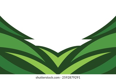 Abstract business banner background with green modern curve.