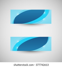 Abstract business banner blue wave background, stock vector