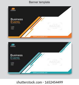 Diseño de plantillas de banner comercial abstracto.ilustración vectorial.