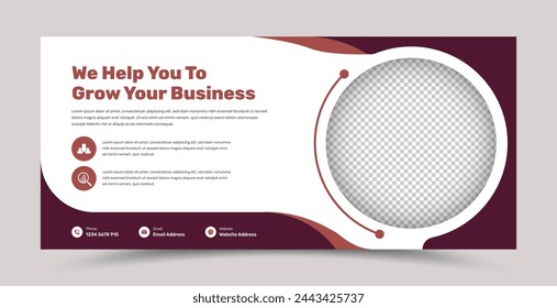 Abstract business banner template with image placeholder for web and social media cover