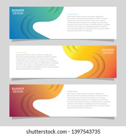 Abstract business banners collections with gradient waves. Banner background. Modern design template.